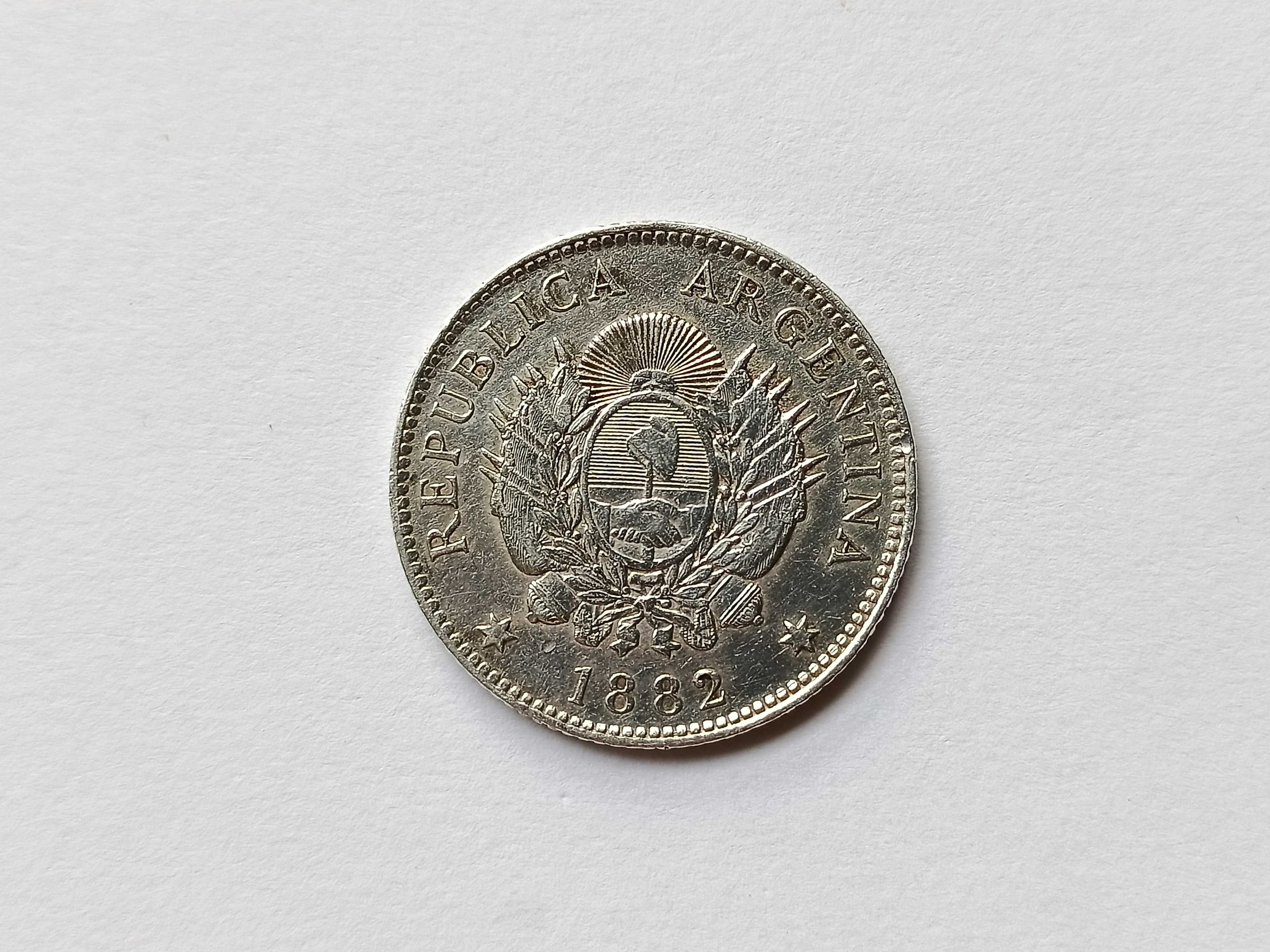 20 Centavos 1882 Argentyna rzadka oryginał Srebro