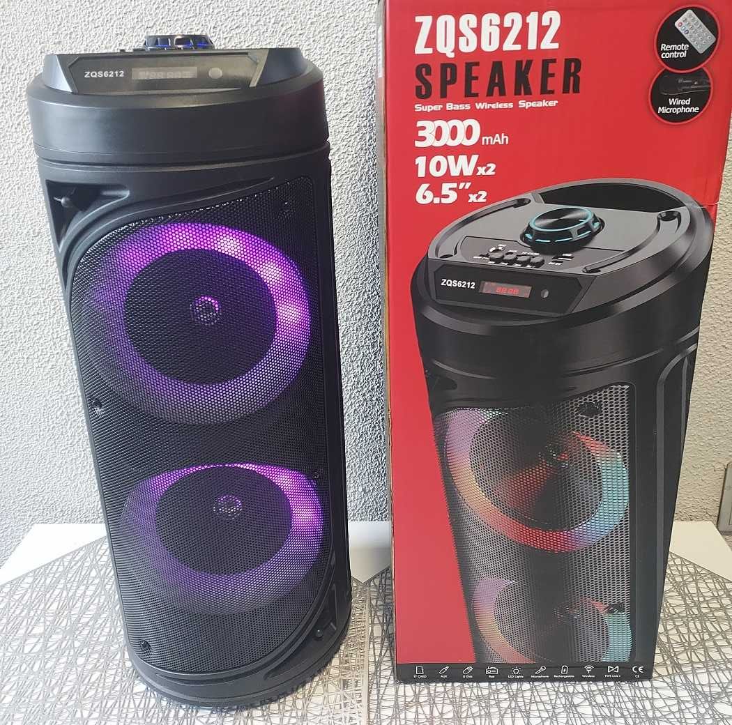Głośnik Bluetooth Duży z mikrofonem i pilotem  Karaoke