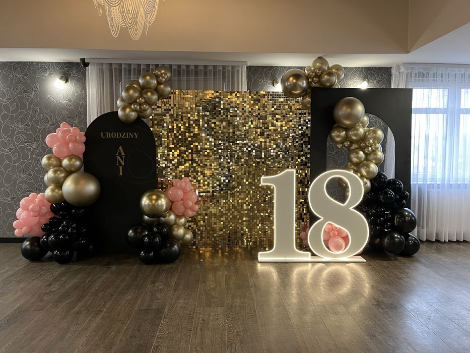 Ścianka dekoracyjna/Ścianka balonowa/Wystrój sali/Cyfry led wynajem