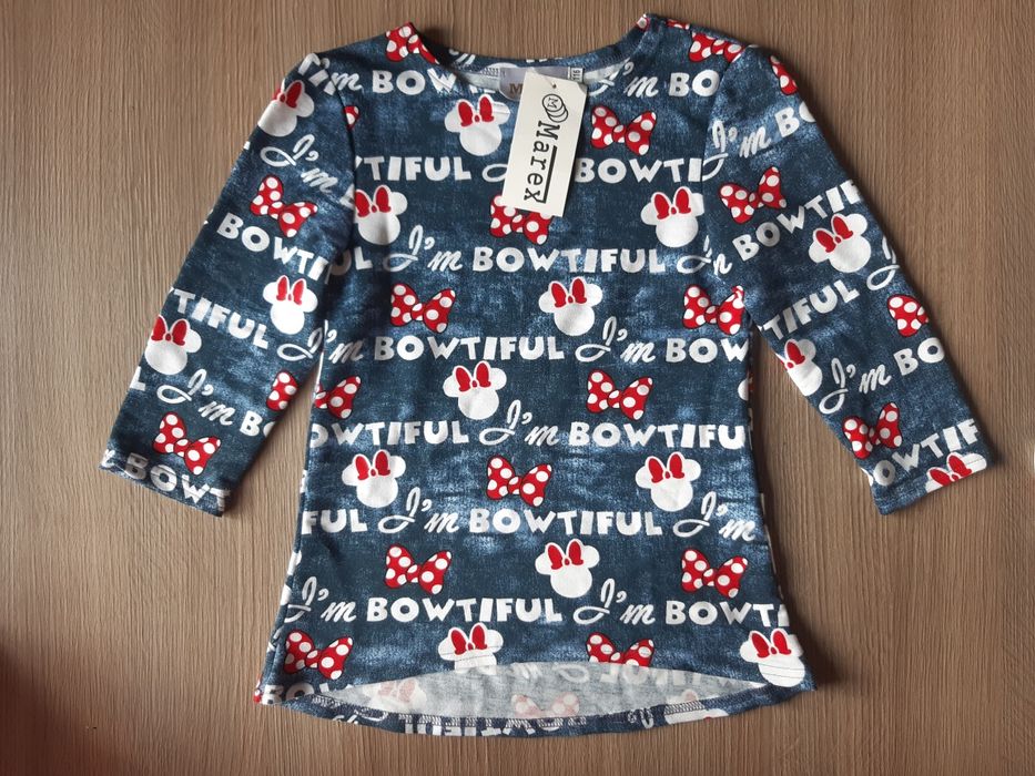 Nowa bluzka tunika rękaw 3/4 116