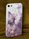 Etui iPhone SE motyl liliowe