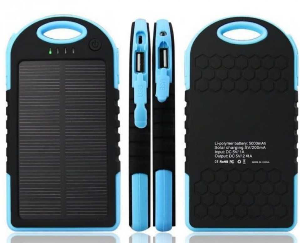 Power Bank Solar 20000 с фонариком и солнечной батареей