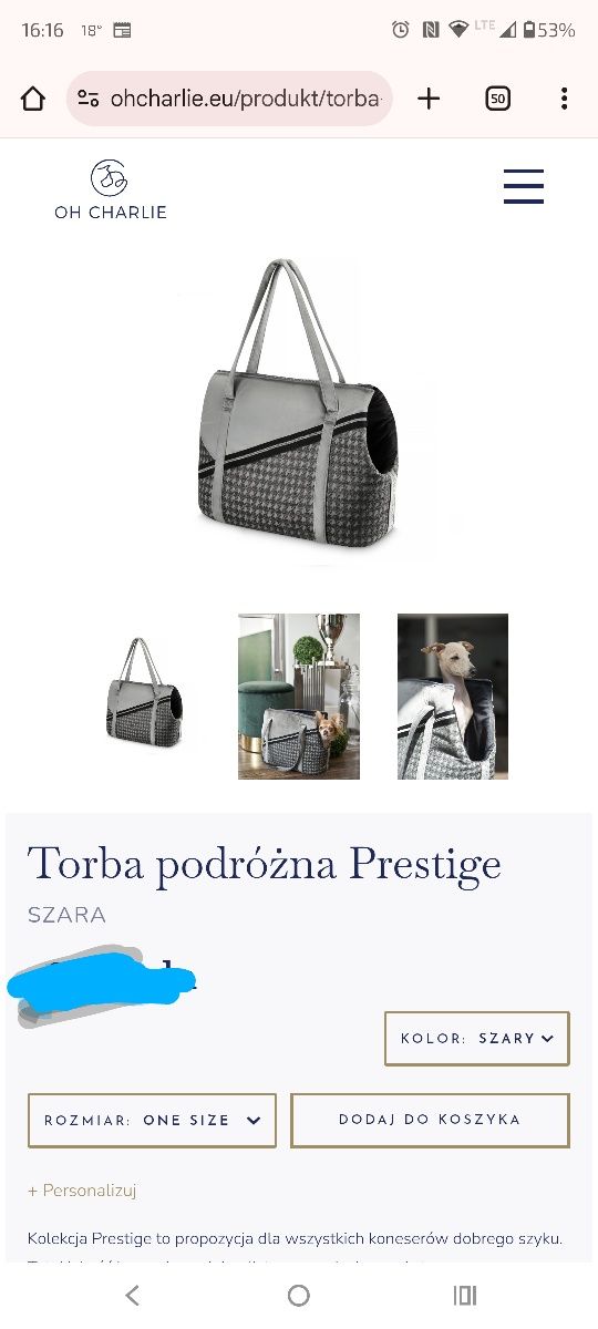 Torba dla psa Oh Charlie transporter