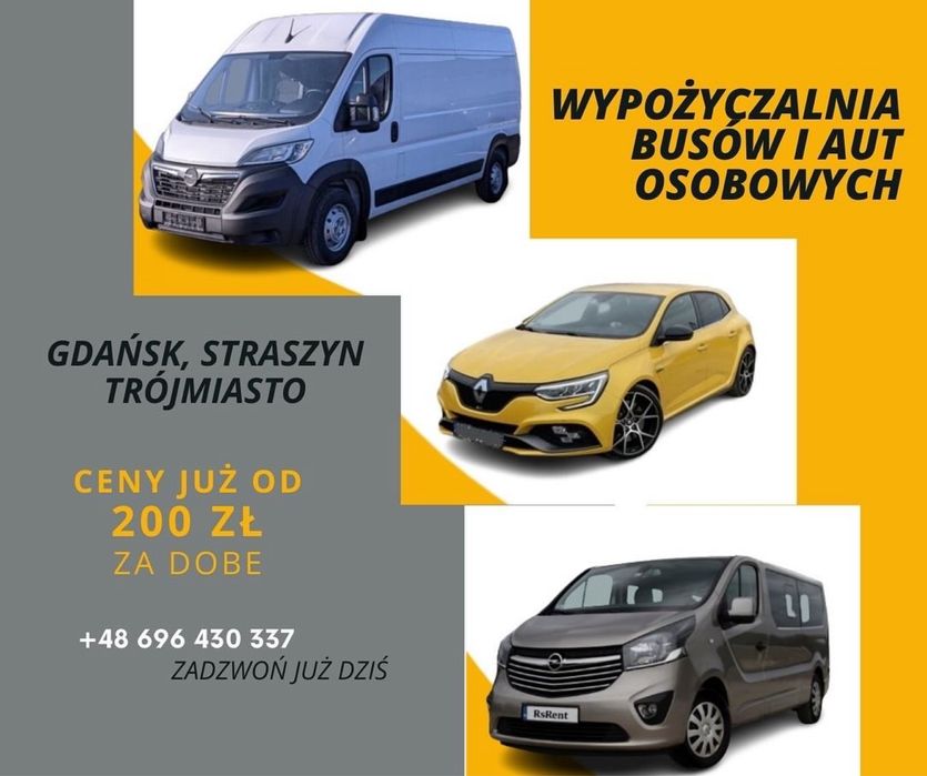 Bus blaszak, dostawczy, furgon, wypożyczalnia, wynajem, L4h2