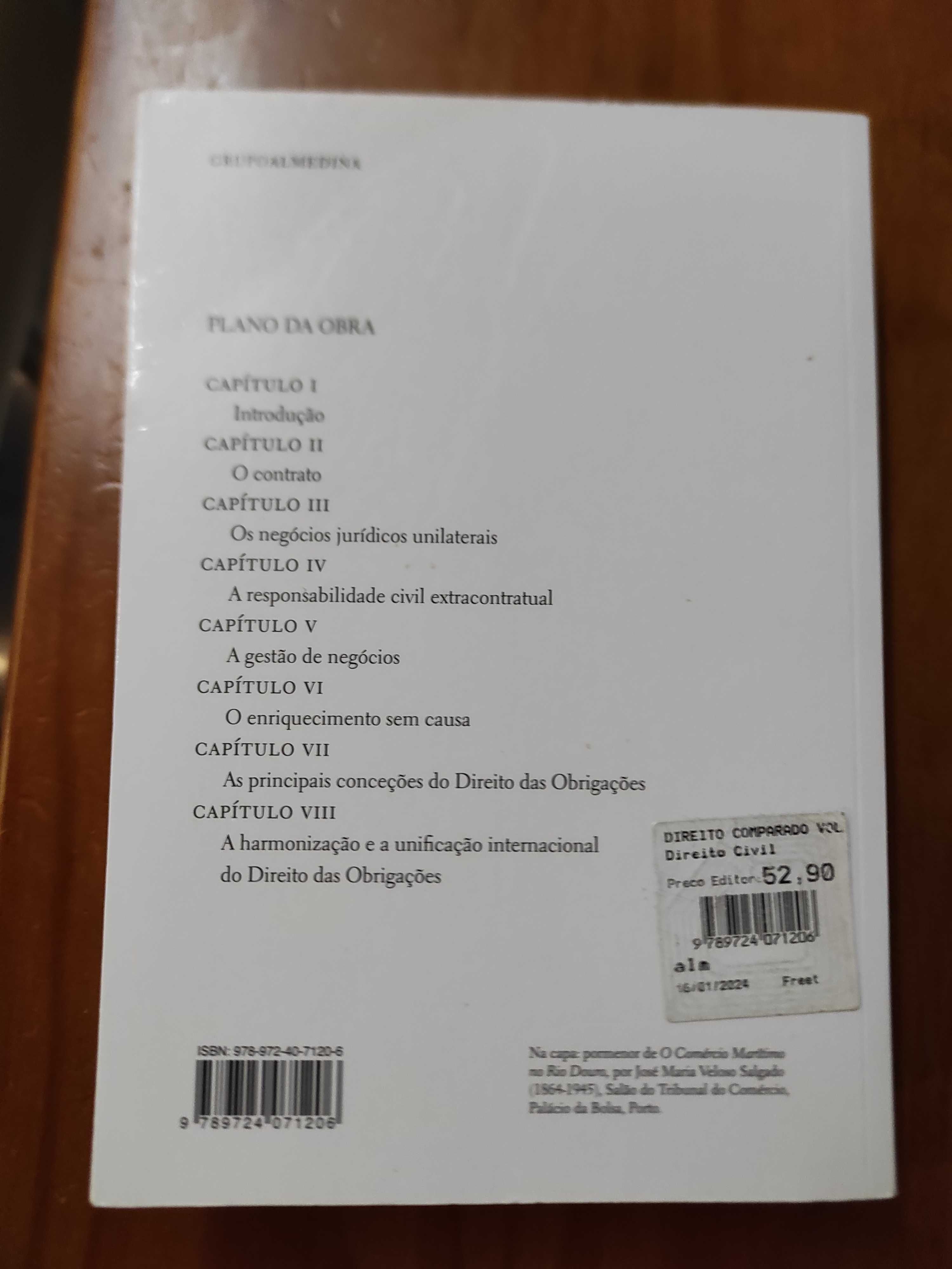 Livro novo direito comparado obrigações Dário Moura Vicente