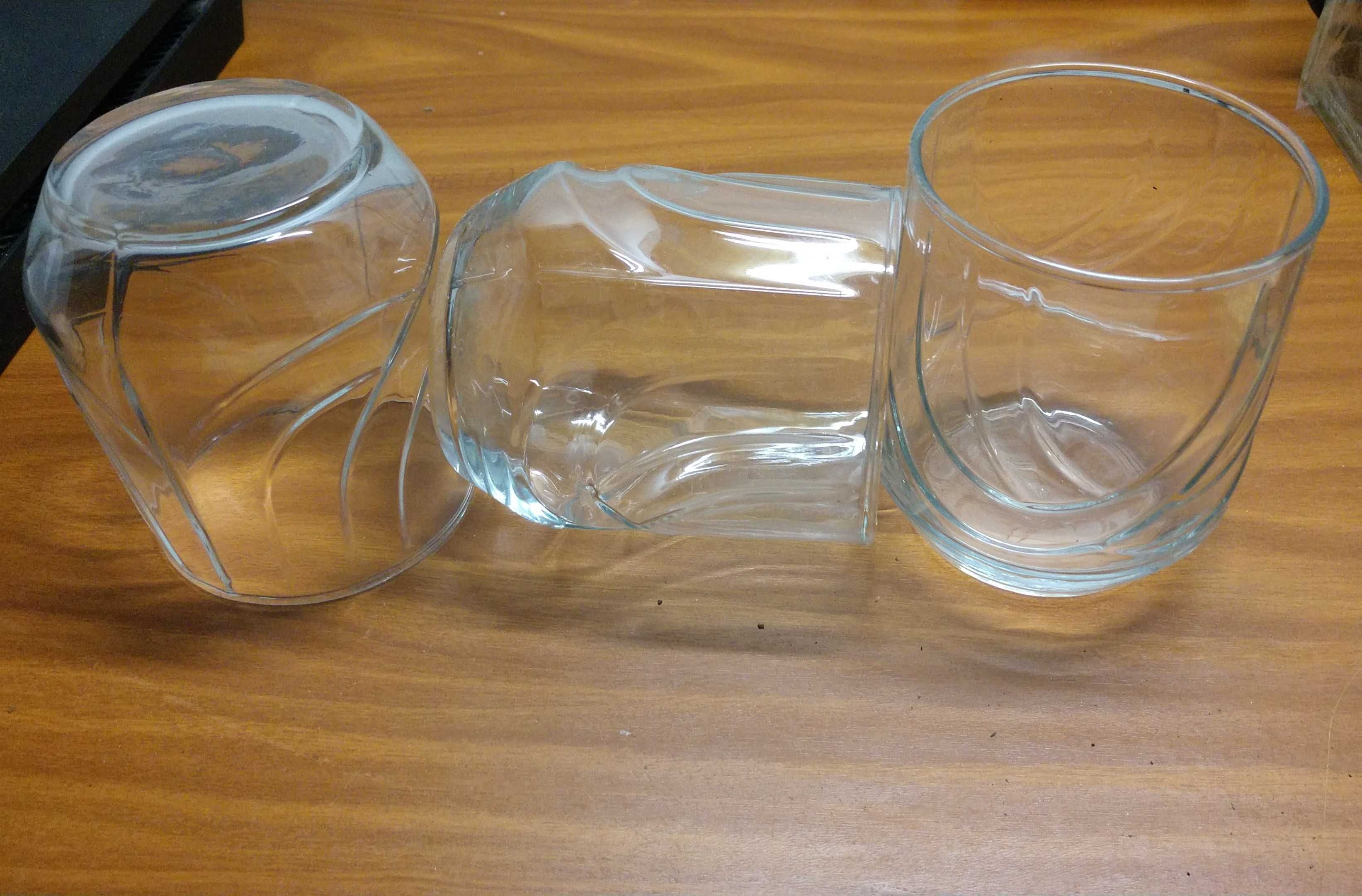 Набор стеклянных стаканов 6шт, прозрачные фигурные с узором. Турция