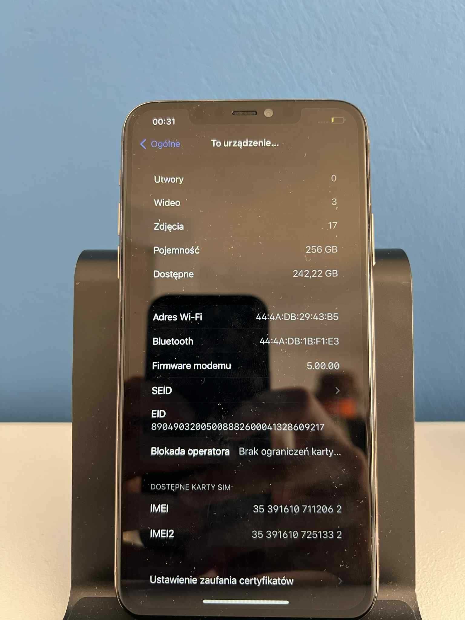 iPhone 11 pro max 256gb- kondycja baterii 100%!