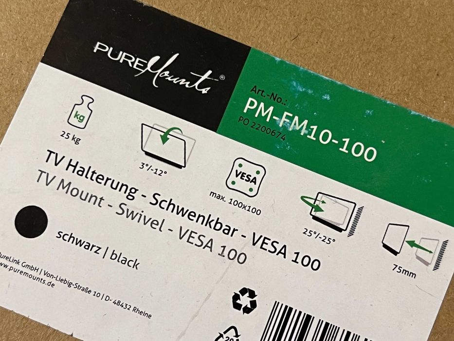 Suporte tv ou ecra Puremounts fm10 100