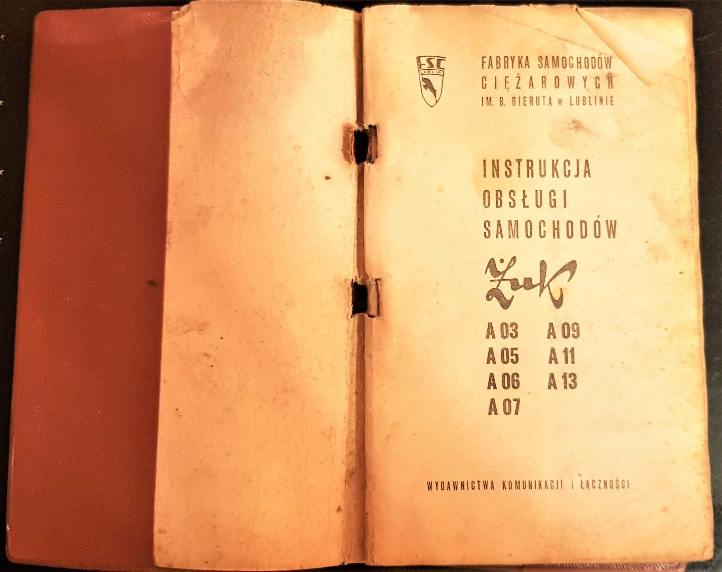 Żuk Instrukcja obsługi samochodów A03 do A13, z 1968 roku