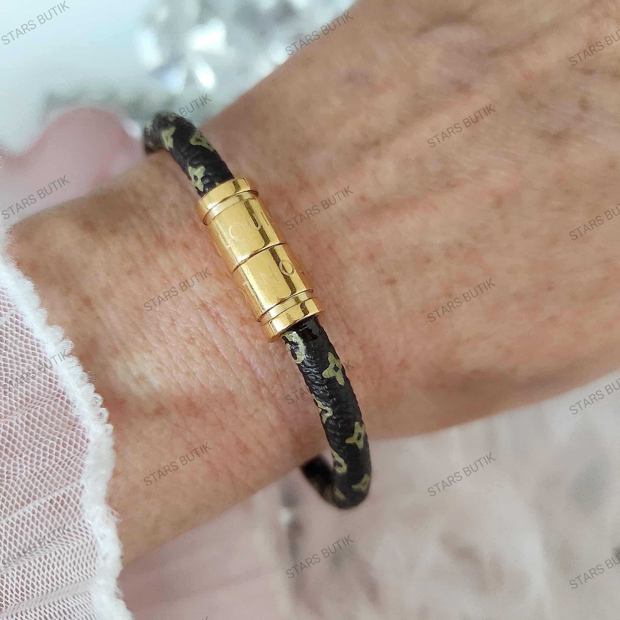 Bransoletka LV zapięcie na magnes czekolada  epileather stal 316L cudo