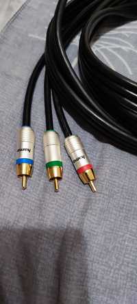 Кабель 3RCA in 3RCA PRO 3.0m позолоченый