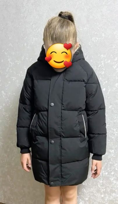Нова тепла зимова куртка УНІСЕКС чорного кольору, розмір 128-134