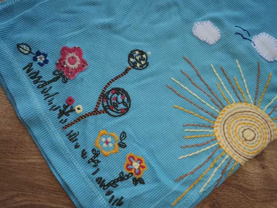 GAP komplet spódniczka koszulka narzutka 3szt hafty 4 lata