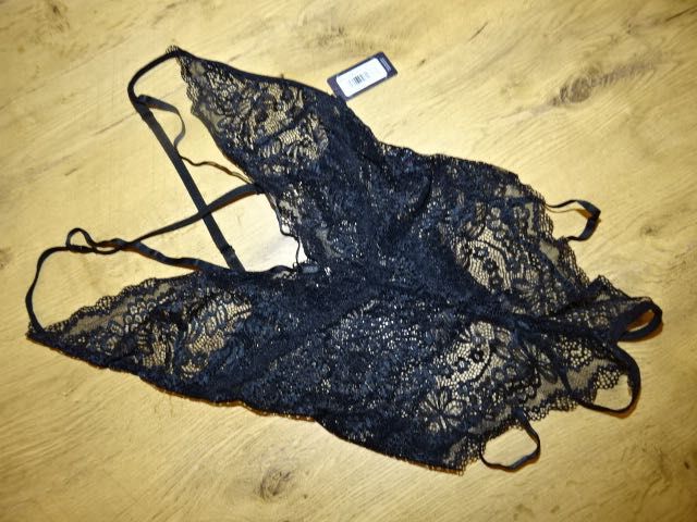Lovehoney body koronkowe czarne nowe S