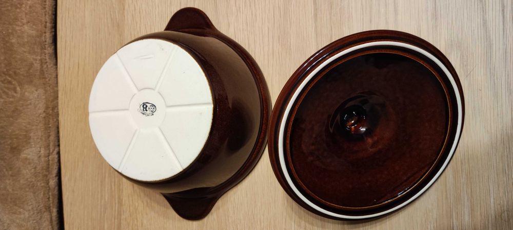 Nowa Smalcówka Garnek z przykrywką ceramika Bolesławiec ok. 2l