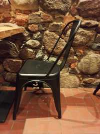 Krzesło metalowe loftowe czarne