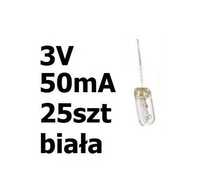 Żarówka miniaturowa biała 3x7mm 3V 50mA 25szt