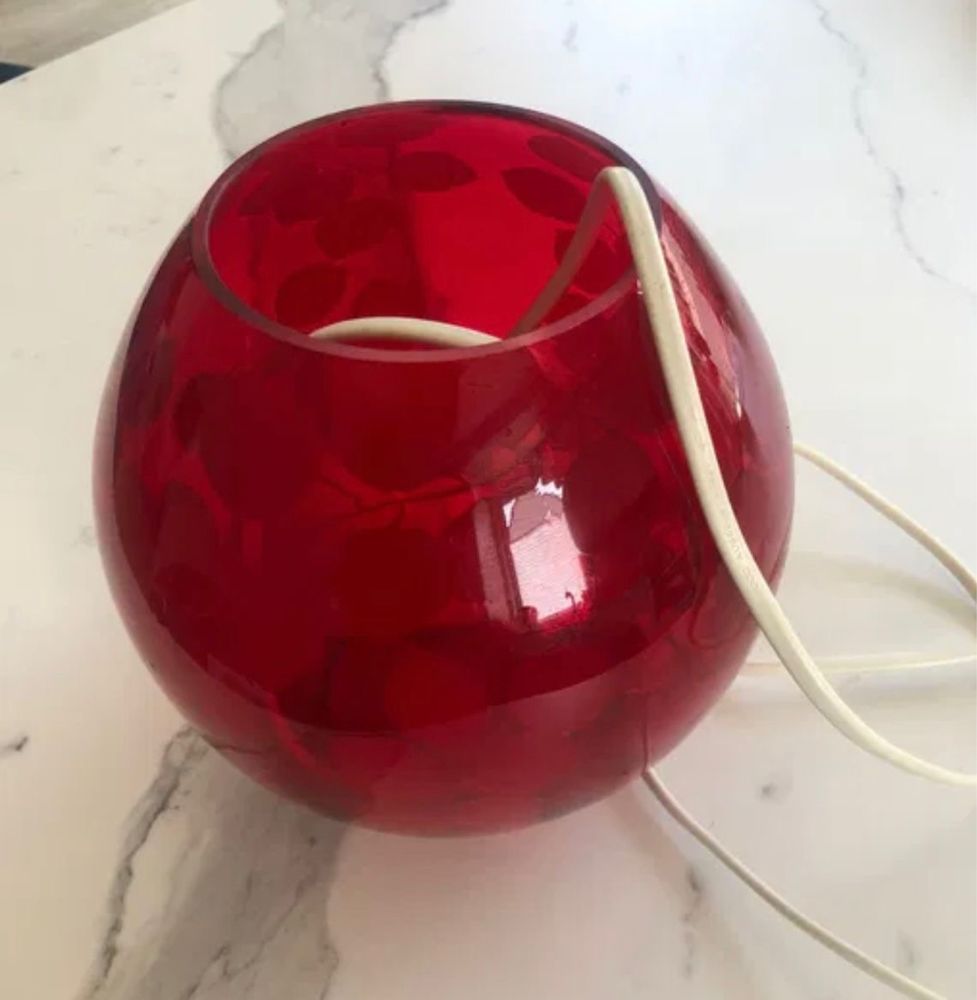 Lampki nocne kule  2 szt Ikea czerwone szklo