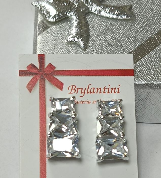 Srebrne kolczyki z cyrkoniami srebro 925