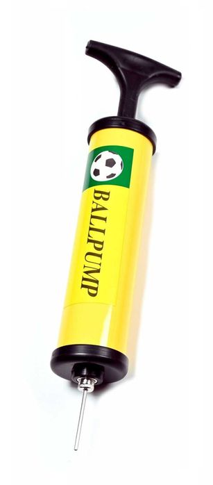 Nowa pompka ręczna uniwersalna żółta do piłek z igłą