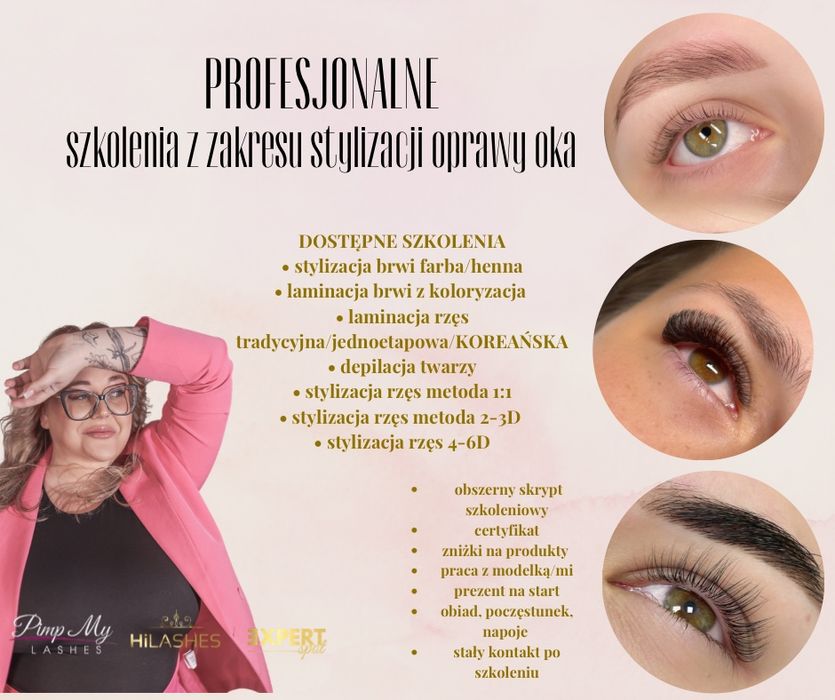 SZKOLENIA - rzęsy, brwi, laminacja, depilacja twarzy - SZCZECIN