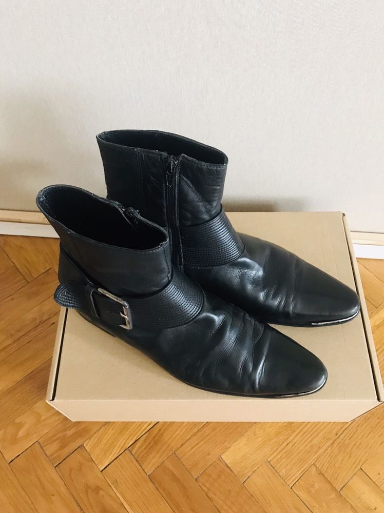 Roberto Cavalli мужские ботинки острый носок кожа 41 размер Италия