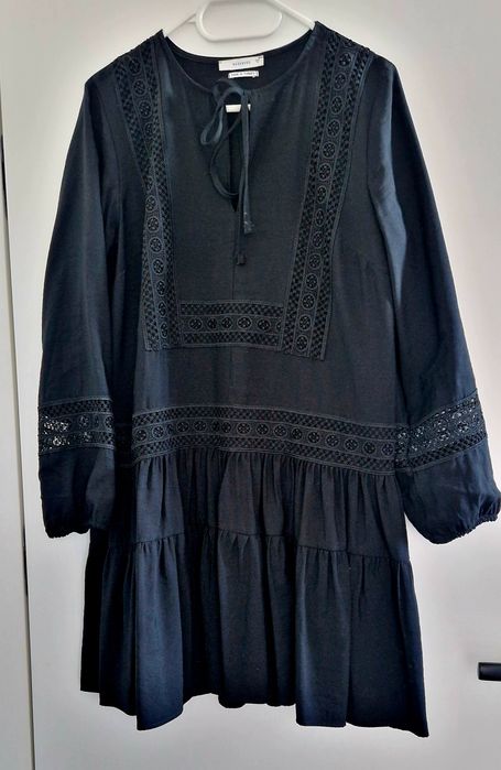 Reserved czarna sukienka bawelniana M