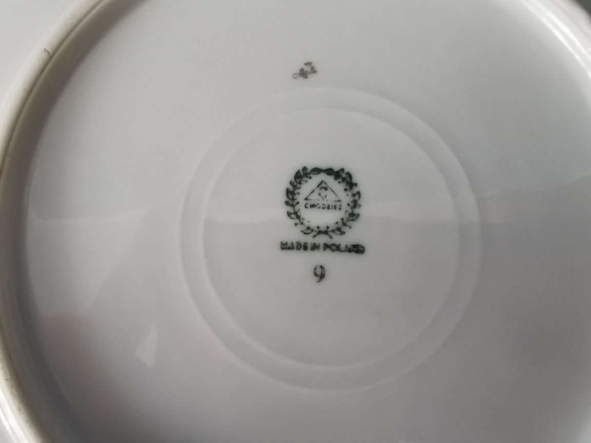 Talerz głęboki porcelana Chodzież PRL kwiatki fason Szczecin