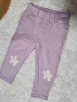 Spodnie leginsy 80 żłobek fioletowe wiosna