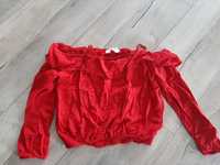 Bluzka dziewczęca czerwona hiszpanka szczupła wiskoza 146 152