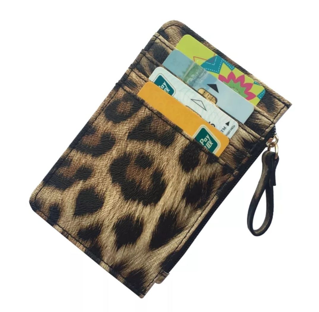 Carteira leopardo porta-cartões c bolsa fecho notas e moedas ULTIMA