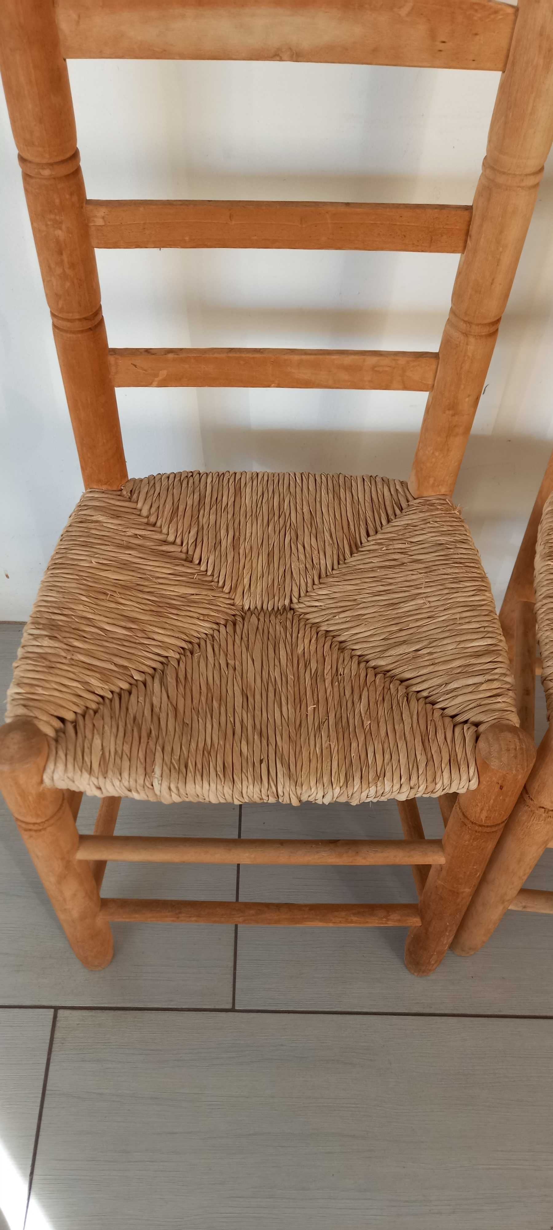 Krzesla 2szt wyplatane siedzisko design