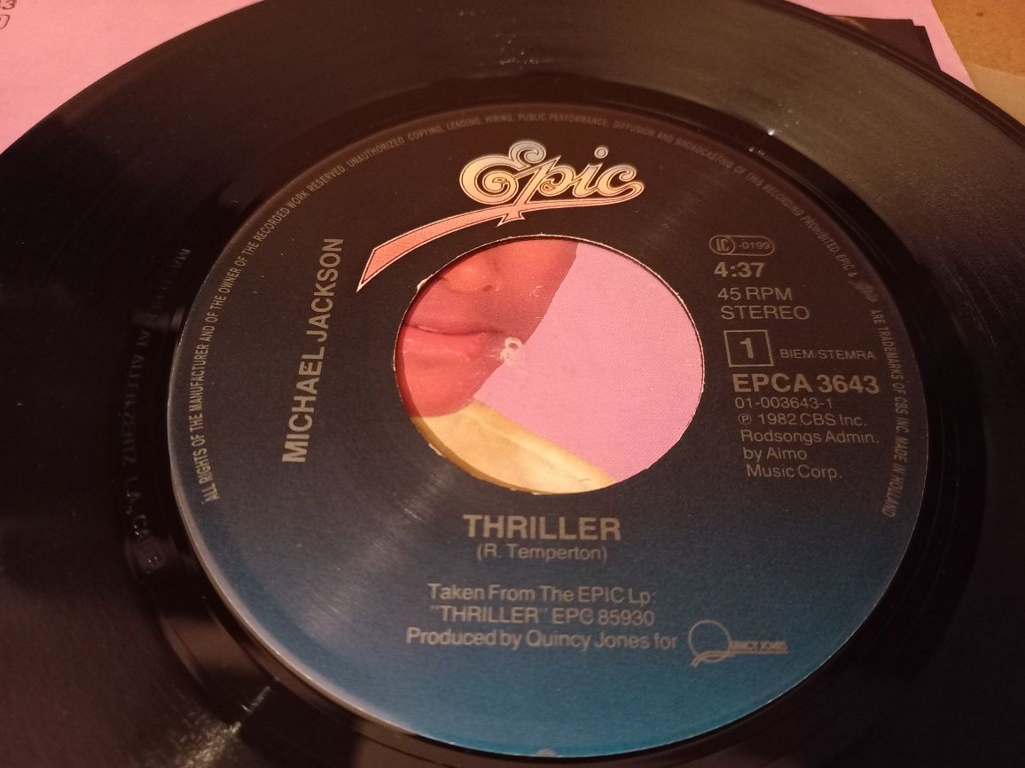 Michael Jackson – Thriller (Special Edit) Vinyl, 7", 45 RPM, Single