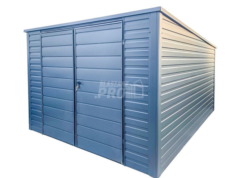 Schowek Domek Ogrodowy 3x3,5m - Brama Dwuskrzydłowa  Antracyt  GP483