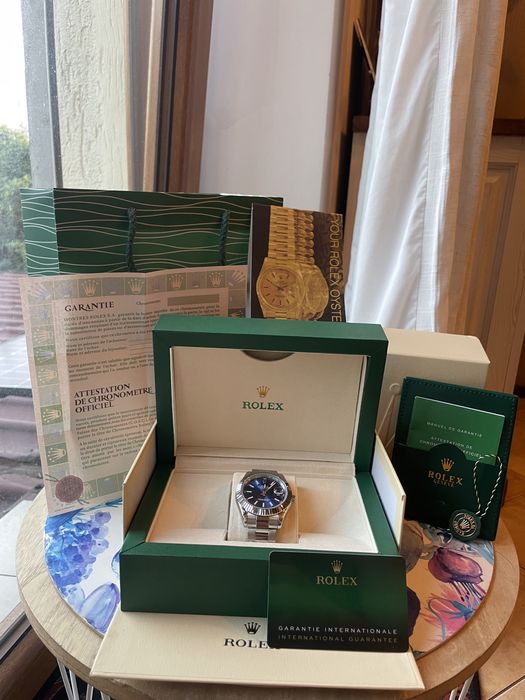 Zegarek Rolex stan nowy piękna niebieska tarcza oyster perpetual