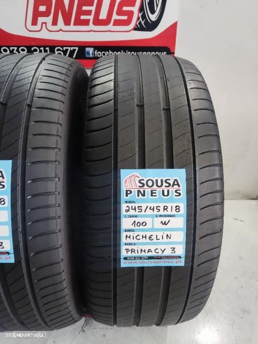2 pneus semi novos 245-45r18 michelin - oferta dos portes
