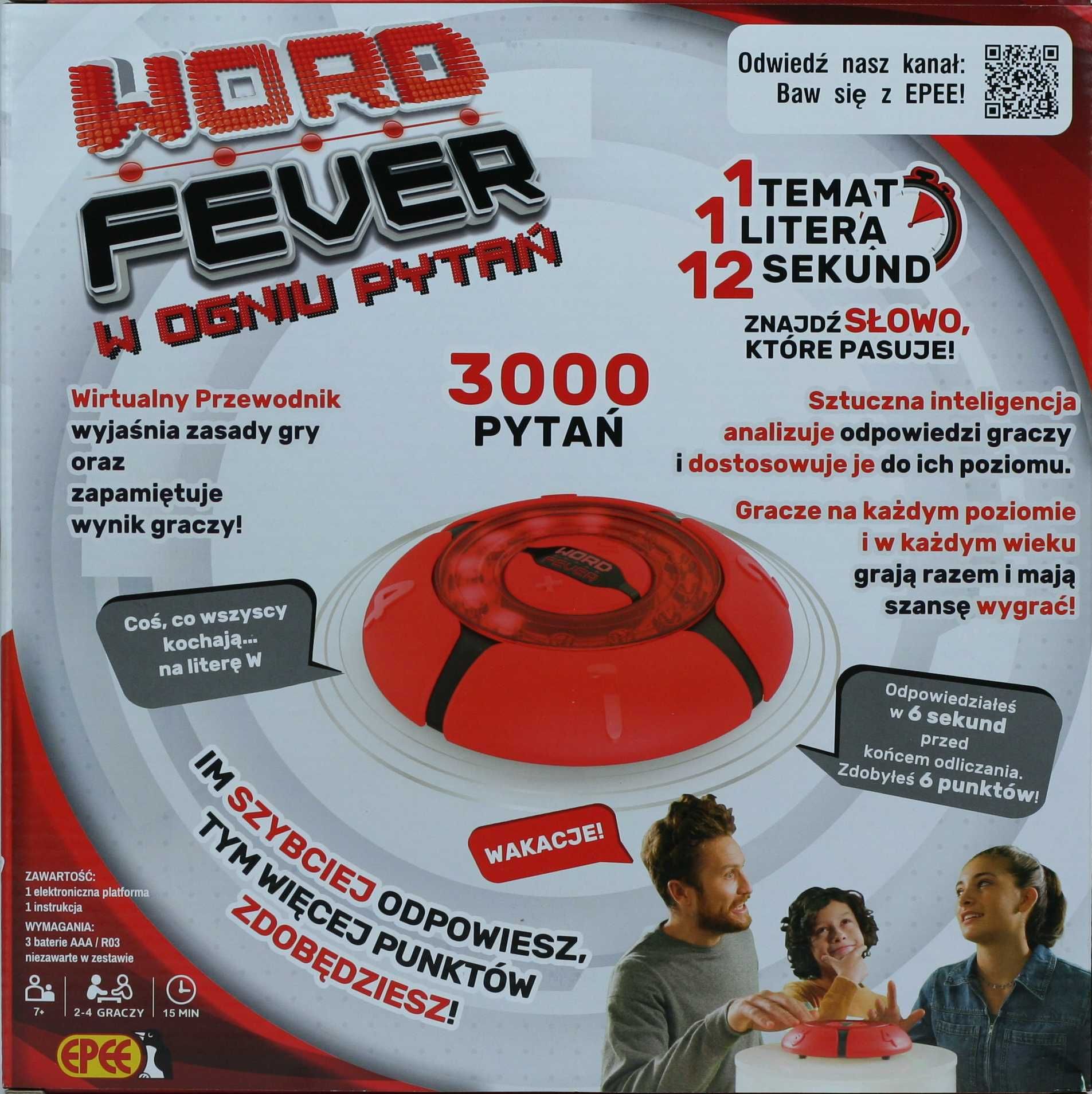 Word Fever W Ogniu Pytań rodzinna gra EPEE dla dzieci