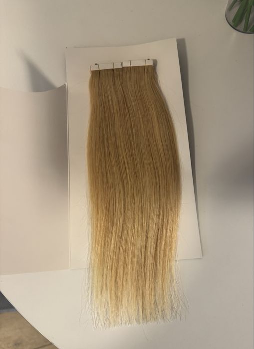 Włosy naturalne tape on kanapki jasny blond 32 cm