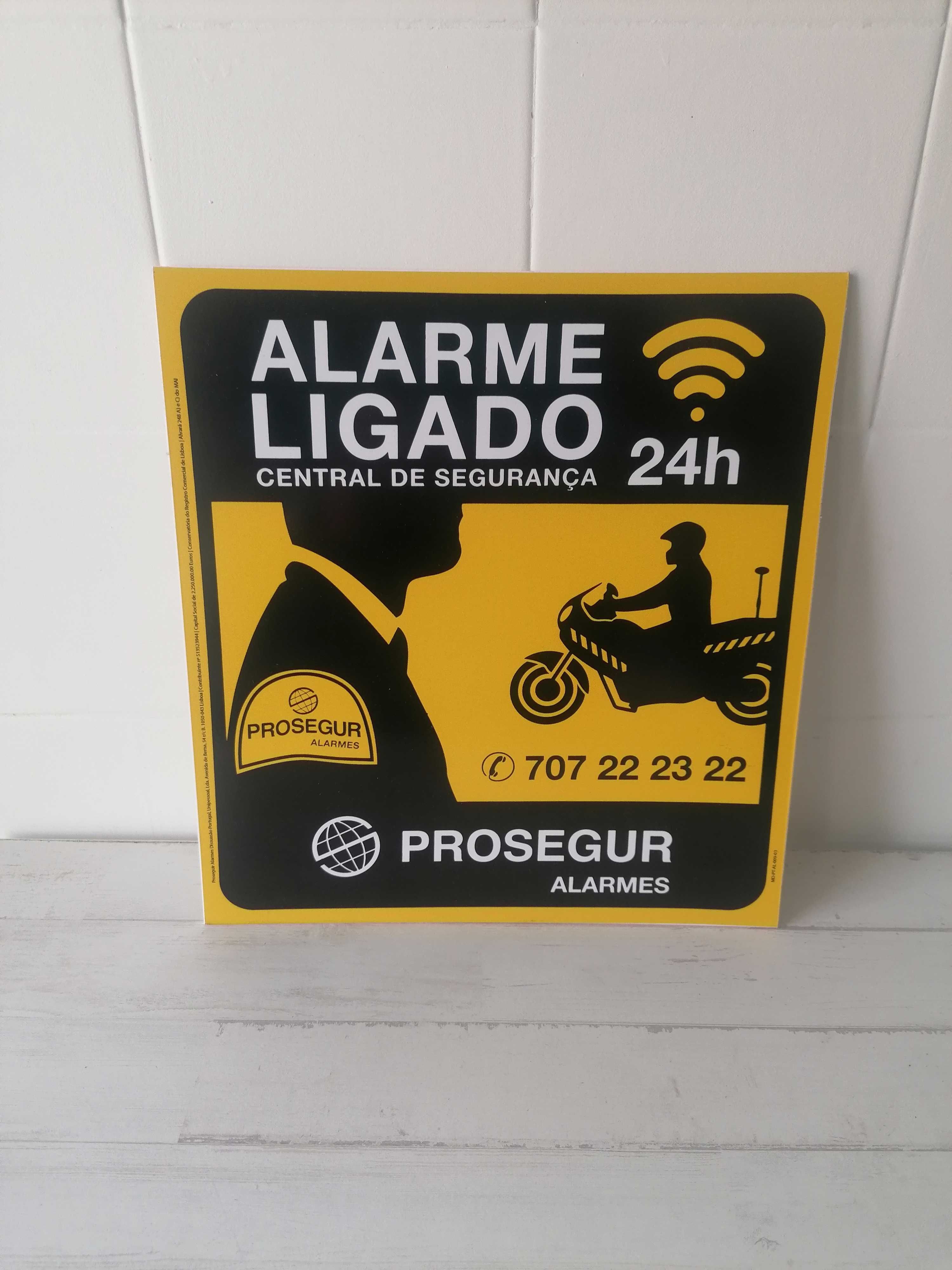 Placa Dissuasora Alarme PROSEGUR Aviso Anti Roubo Dissuasor Assalto