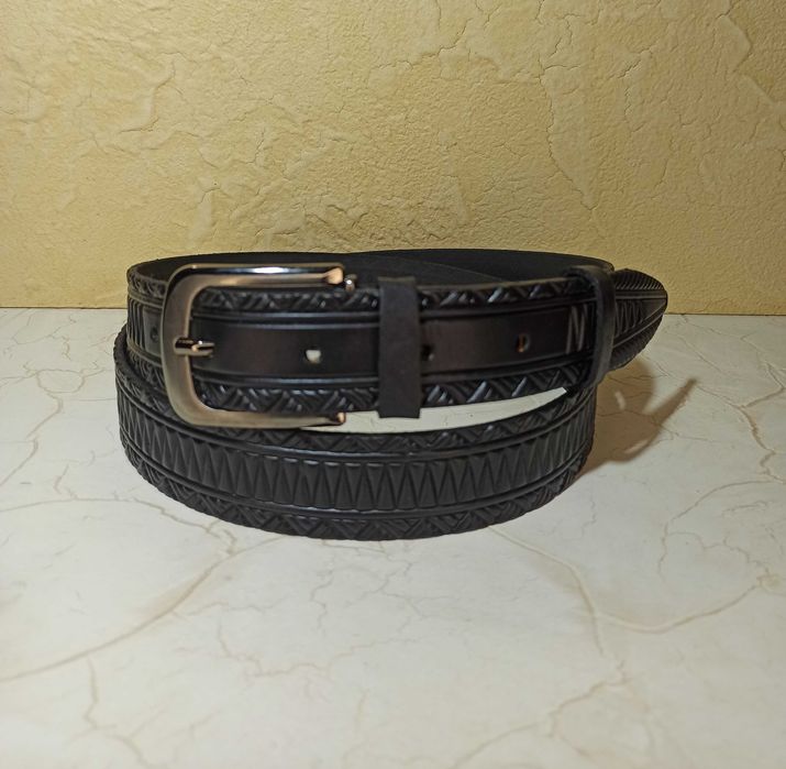 Мужской классический ремень  кожаный чоловічий ремінь-пояс батал