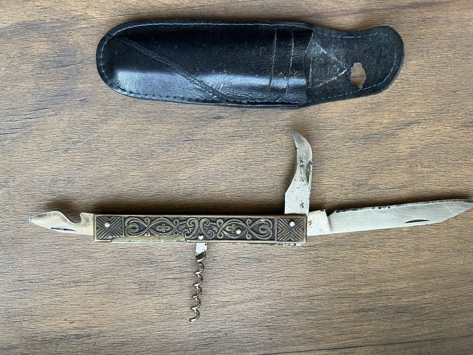 Перочинный складной нож знак качества ссср латунные накладки мультитул