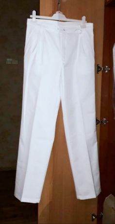Білі чоловічі медичні штани 34/33 Данія медичний одяг