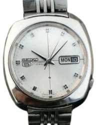 Seiko 5 Automatic 6119/7083 white dial day date Mens Vintage fish bo
