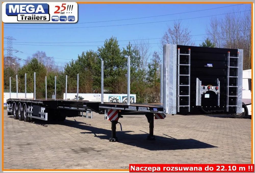22,1 m dł. naczepa rozsuwana Full ADR III, MEGA Trailers, UNIWERSALNA !!  7500 mm rozsuwu w naczepie pod kontenery i budowlankę oś skrętna