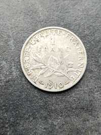 1 frank 1910r. Francja srebro