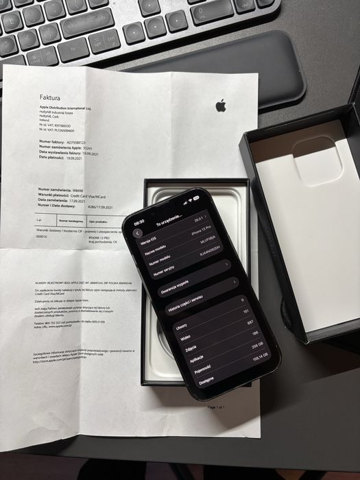 Iphone 13 pro 256gb niebieski bateria 100%