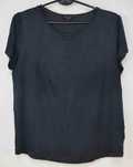 Massimo Dutti grafitowy t-shirt koszulka lamówka S