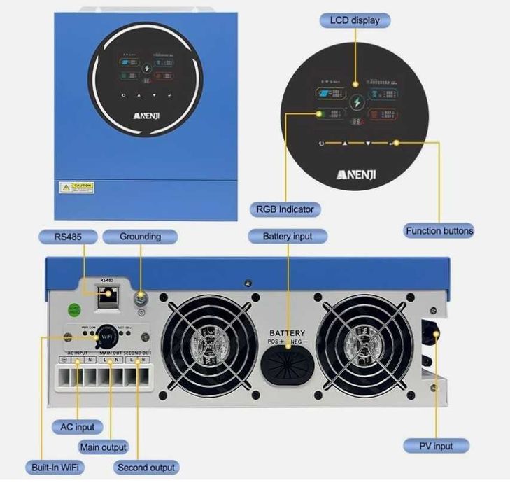 Anenji 4.2kW 4200W 24V з WiFi модель 2025