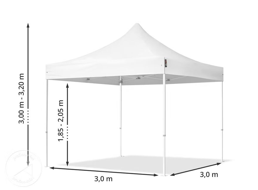 3x3 m Namiot Ekspresowy ECONOMY Stal 30 mm, ze ścianami bocznymi