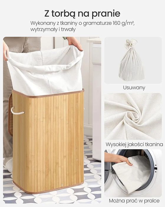 Bambusowy kosz na pranie